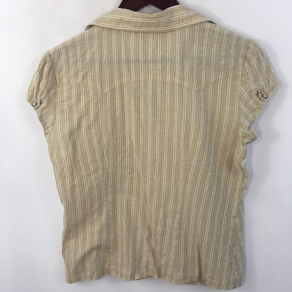 Michael Kors Top Pearl Snap 10 | M S/S Metallic - Picture 5 of 6